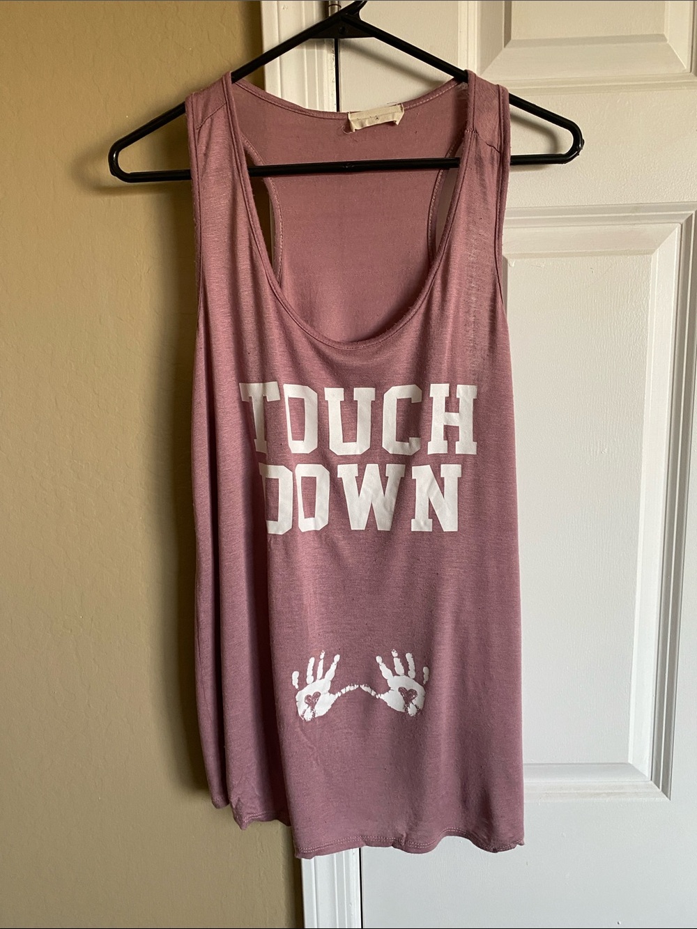 French Pastry Maternity “Touch Down” Graphic Tank Top Size M